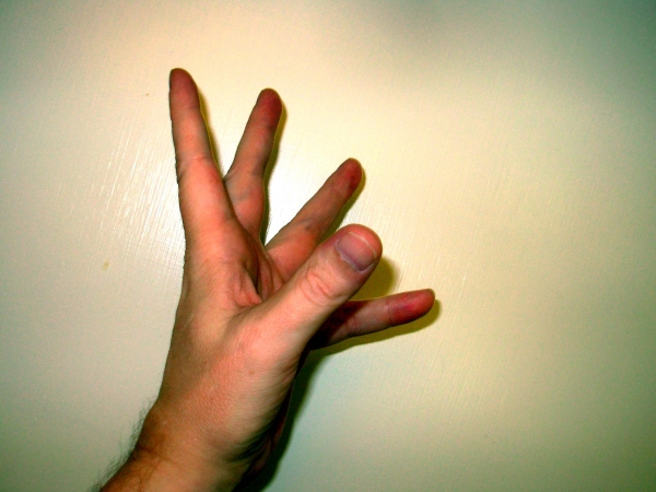 Creation of My Fingers United in Blue: Step 2